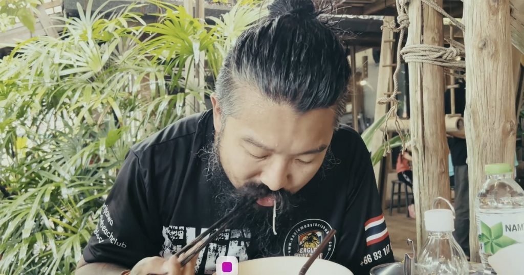 Chief enjoying the Kolobi Noodles
